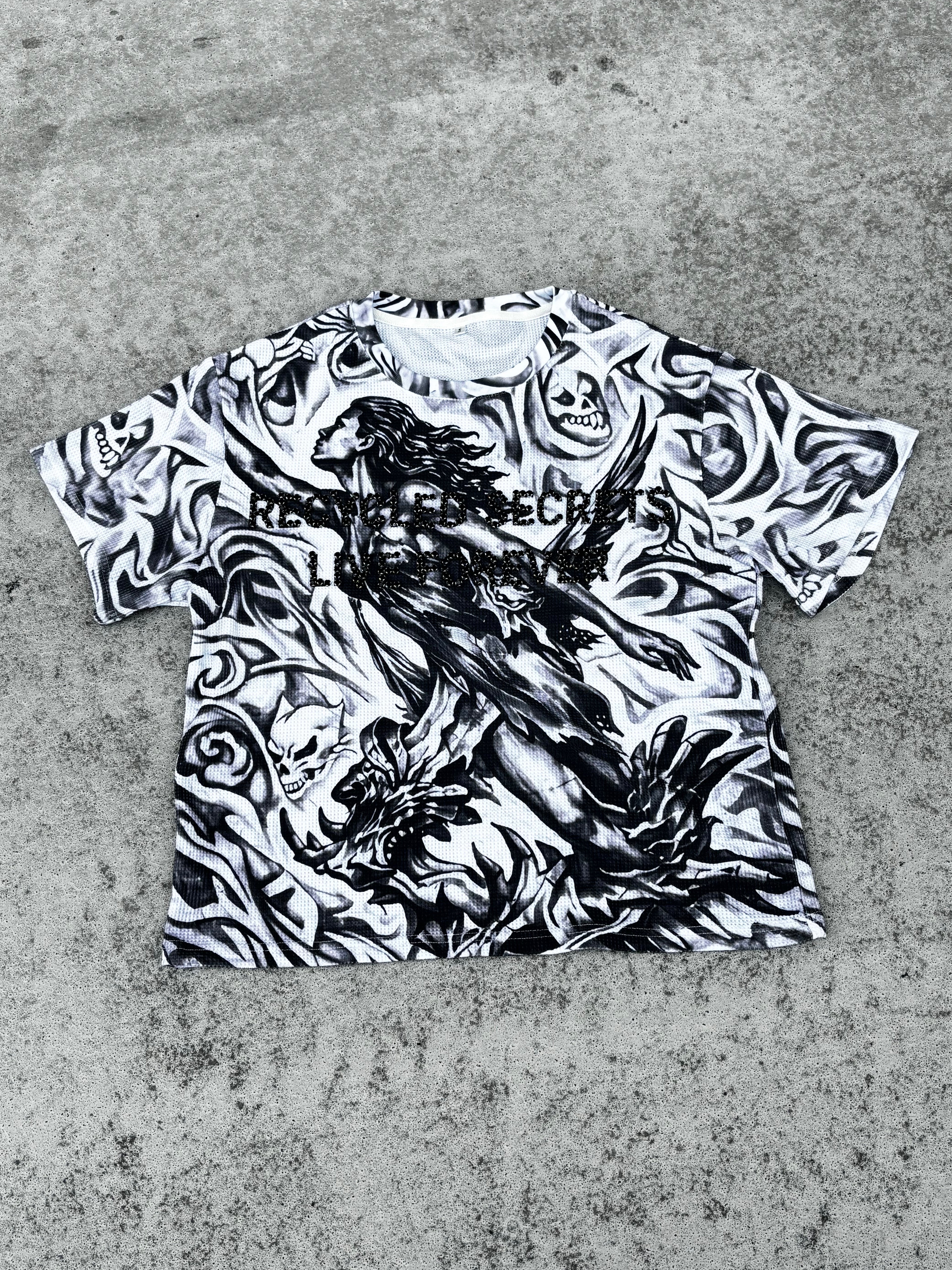 RECYCLEDFITTI WAFFLE NET BOX TEE