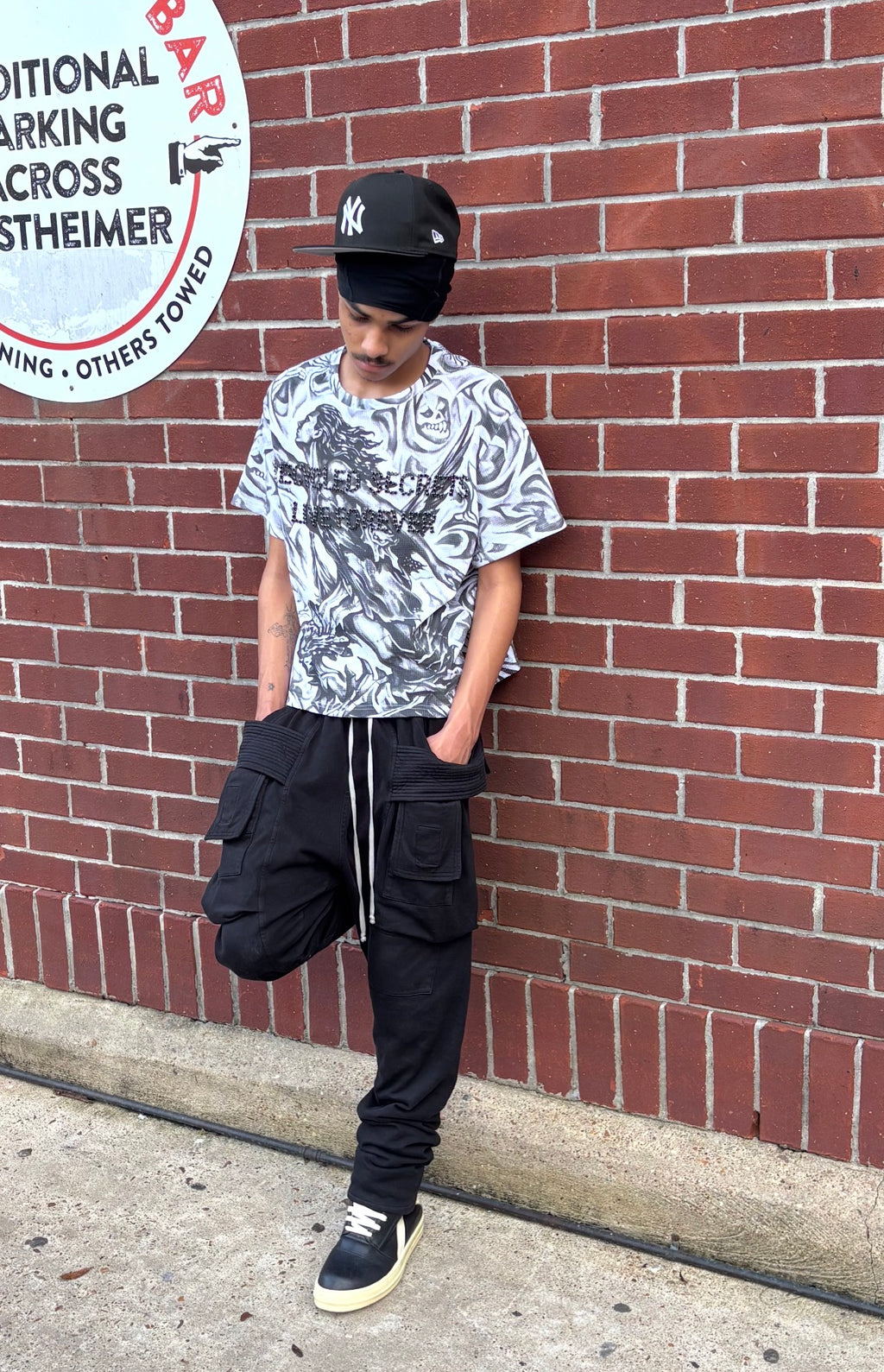 RECYCLEDFITTI WAFFLE NET BOX TEE