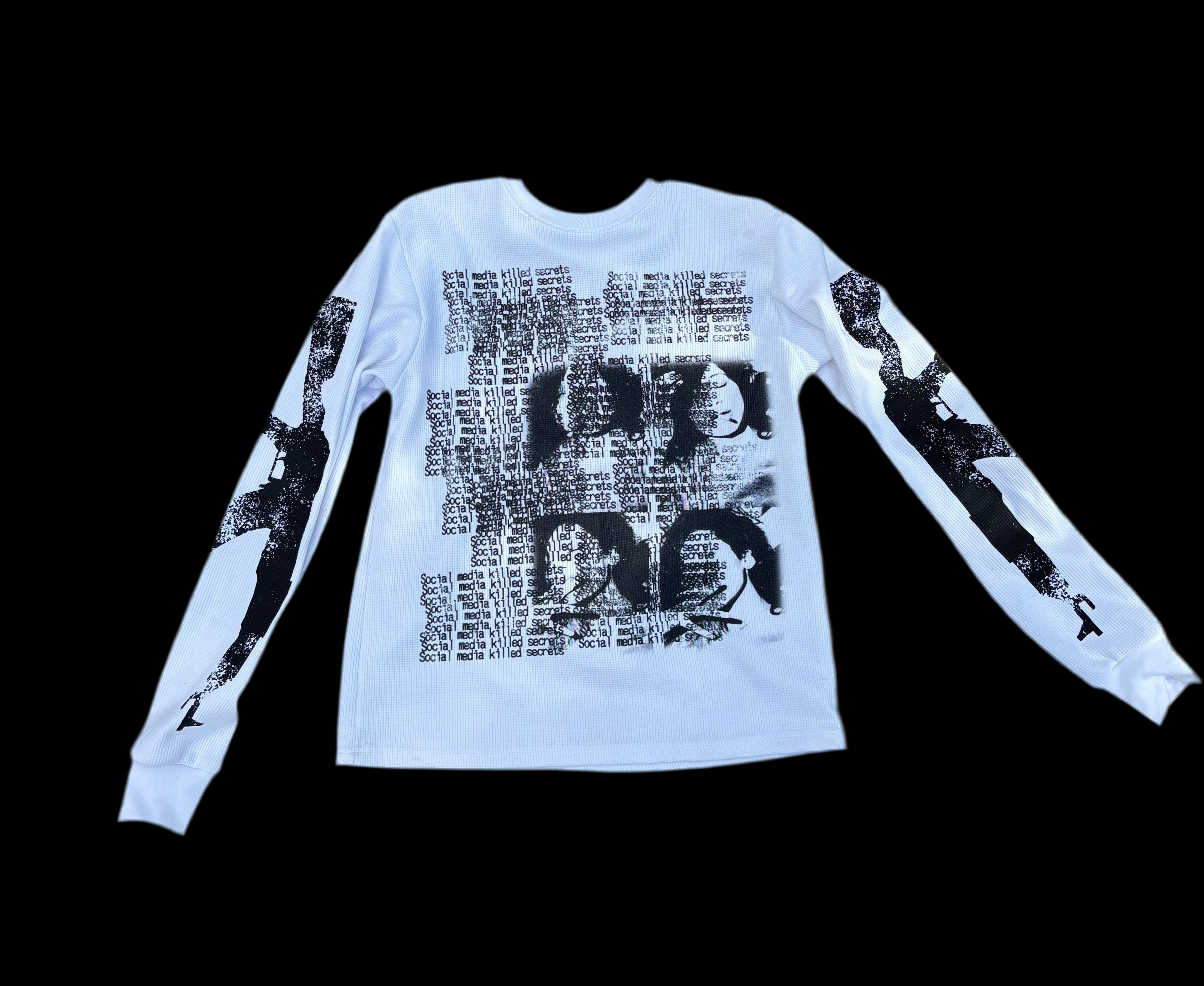 WHITE SOCIAL MEDIA THERMAL TEE