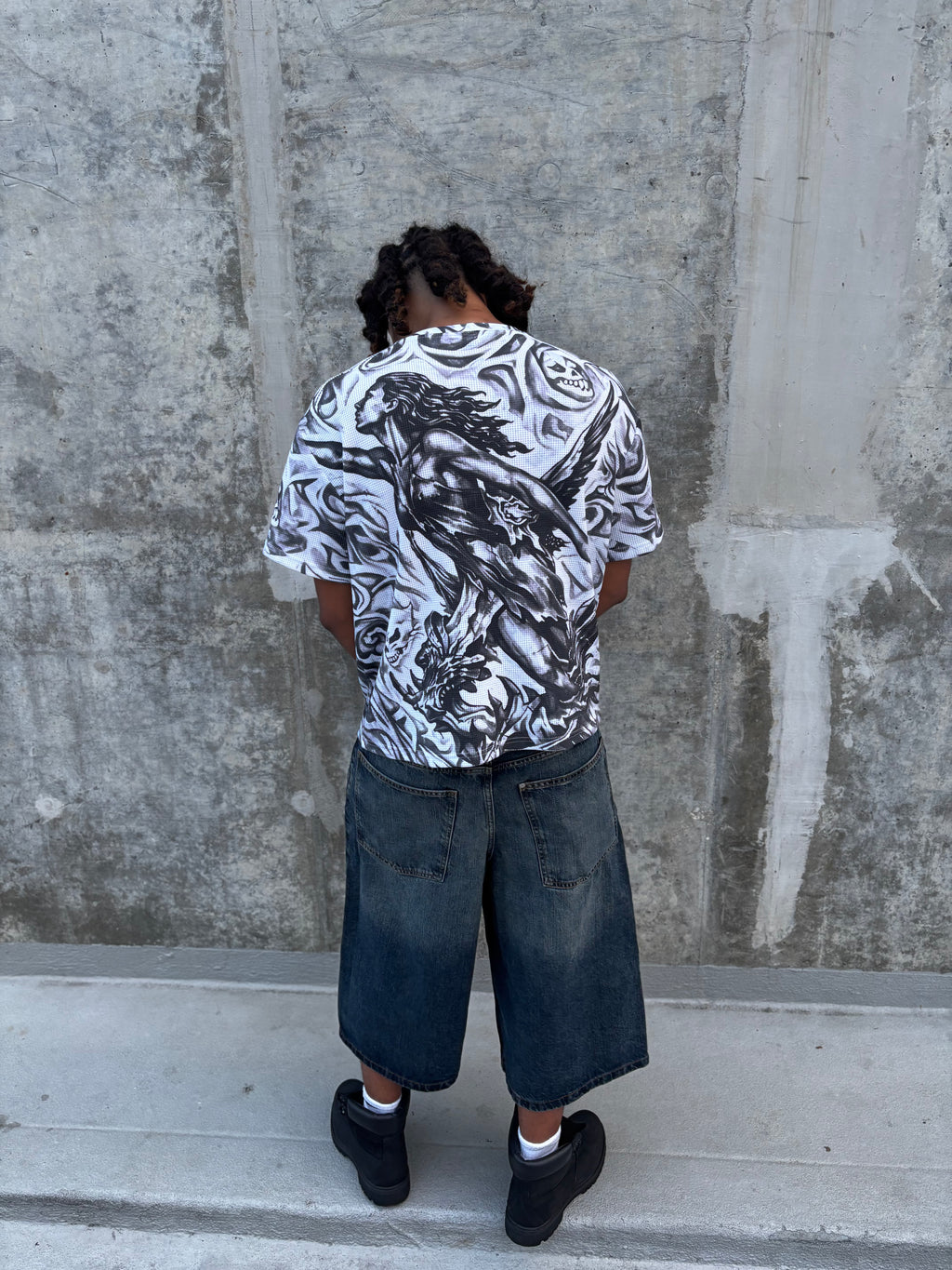 RECYCLEDFITTI WAFFLE NET BOX TEE